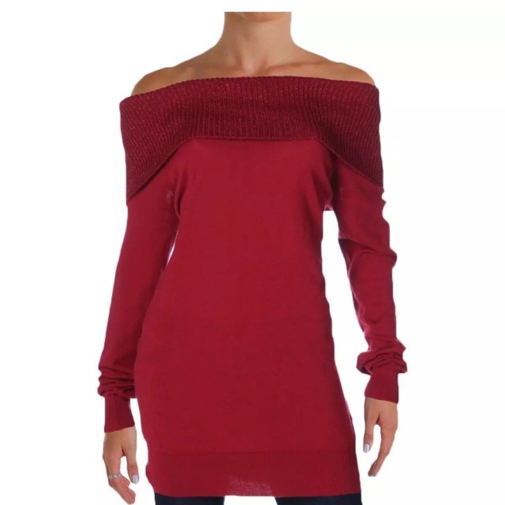 Michael Kors bare shoulder sparkly top sweater